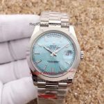 Rolex Day Date Ice Blue Replica Stainless Steel 40mm Stick Markers Watch
